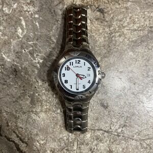 Men's Vintage Lorus Watch VX42-X262, Silver Dial, Water Resistant, Day & Date